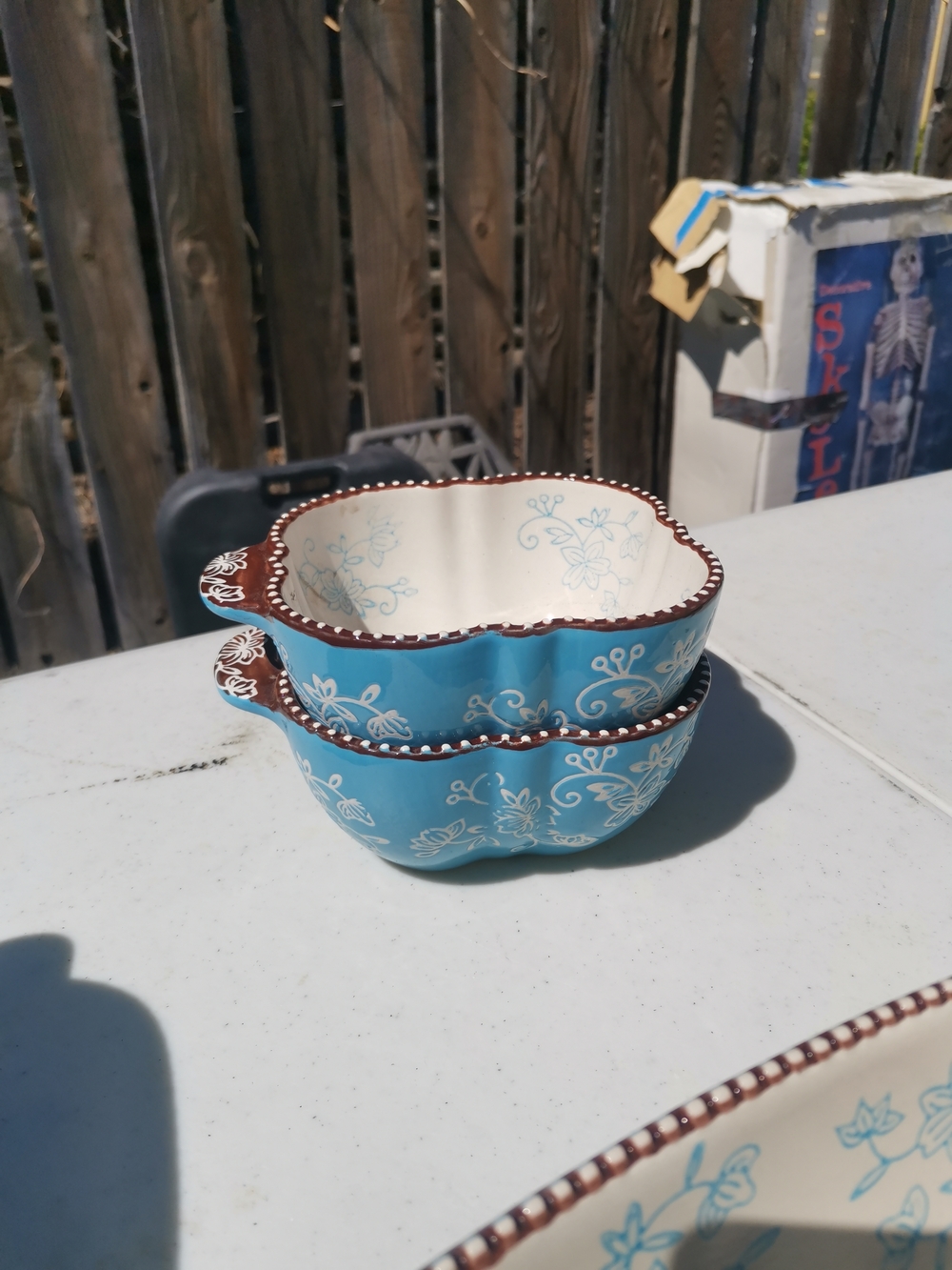 Blue Floral Ceramic Nesting Ramekins